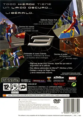 Spider-Man 3 box cover back